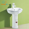 Children's Lavatory Pedestal Sink White China Wash Station for children 4