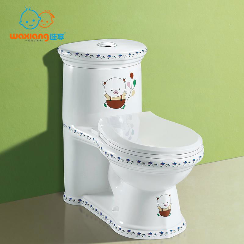 Child's White Ceramic Round Small Toilet [Waxiang WA-7000] 3
