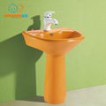 [Waxiang WB-2100]Child China White Mini Porcelain Pedestal Sink Toddler 1