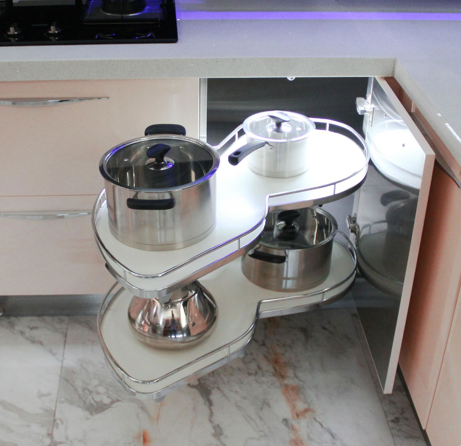 Elegant Beige Modern Style Stainless Steel Kitchen Cabinet 2
