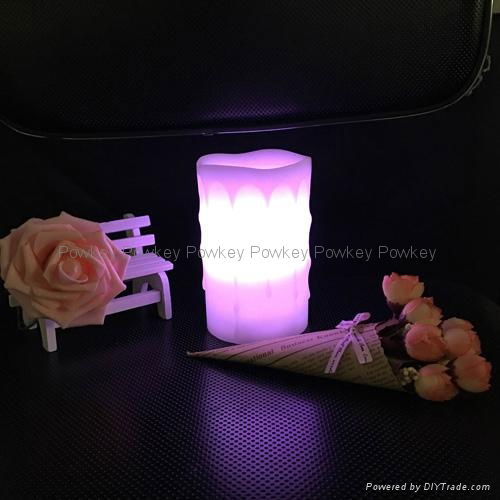 Drip tears paraffin fixed flame LED candle with real wax