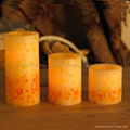 embossed LED candle with real wax 3