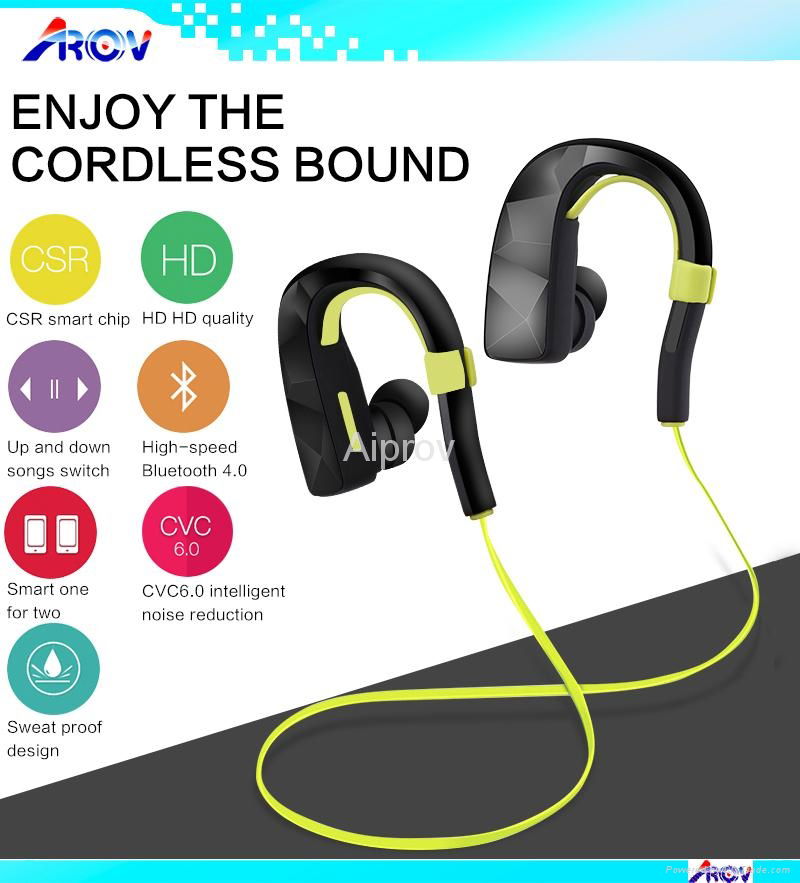 Noise Cancelling Hanging Earbuds Earphone 2016 China New Bluetooth Headphones