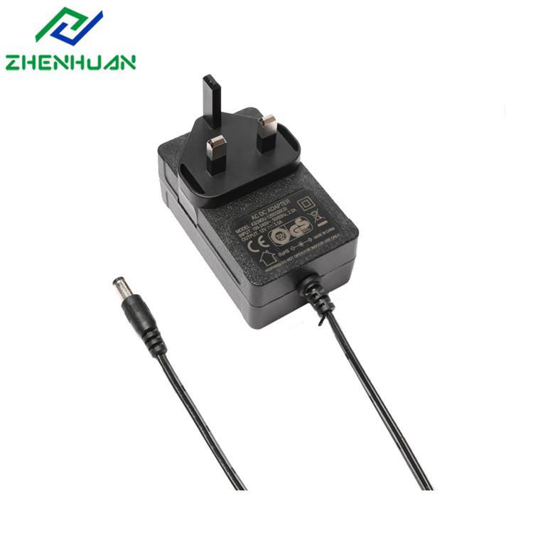 Wall plug in 12V 2A AC/DC power adapter with UL CUL FCC CE ROHS GS KC SAA CB 3