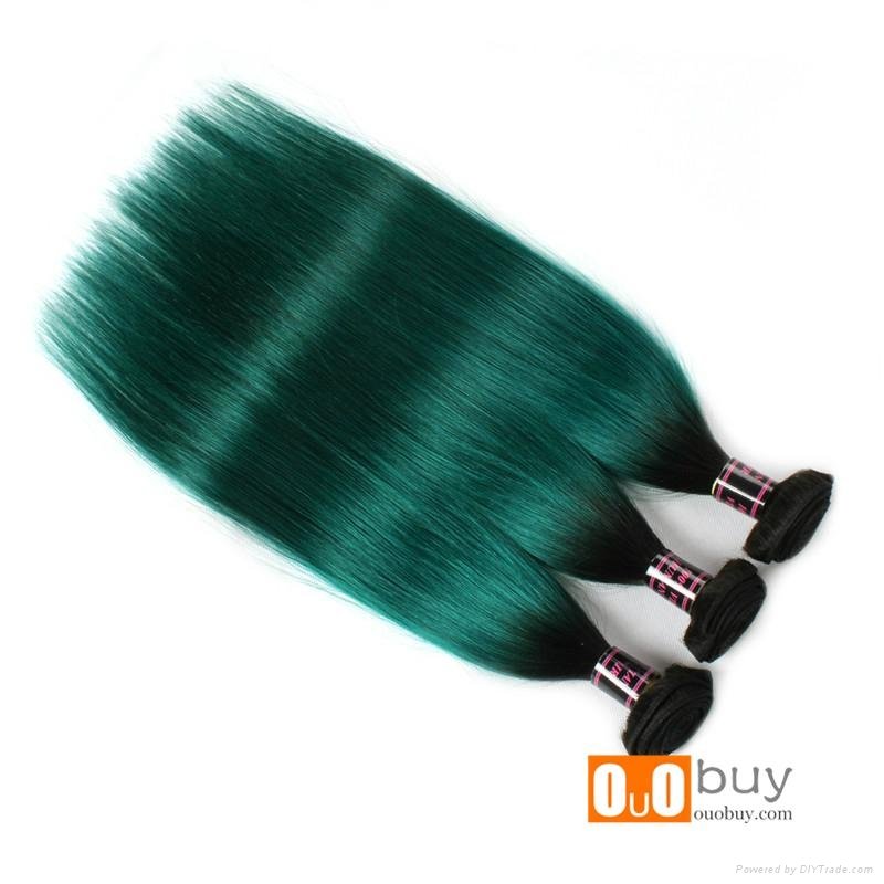8A Wholesale Price Green Color Virgin Straight Hair Remy Human Hair Peruvian Rem 2