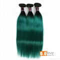 8A Wholesale Price Green Color Virgin Straight Hair Remy Human Hair Peruvian Rem 1