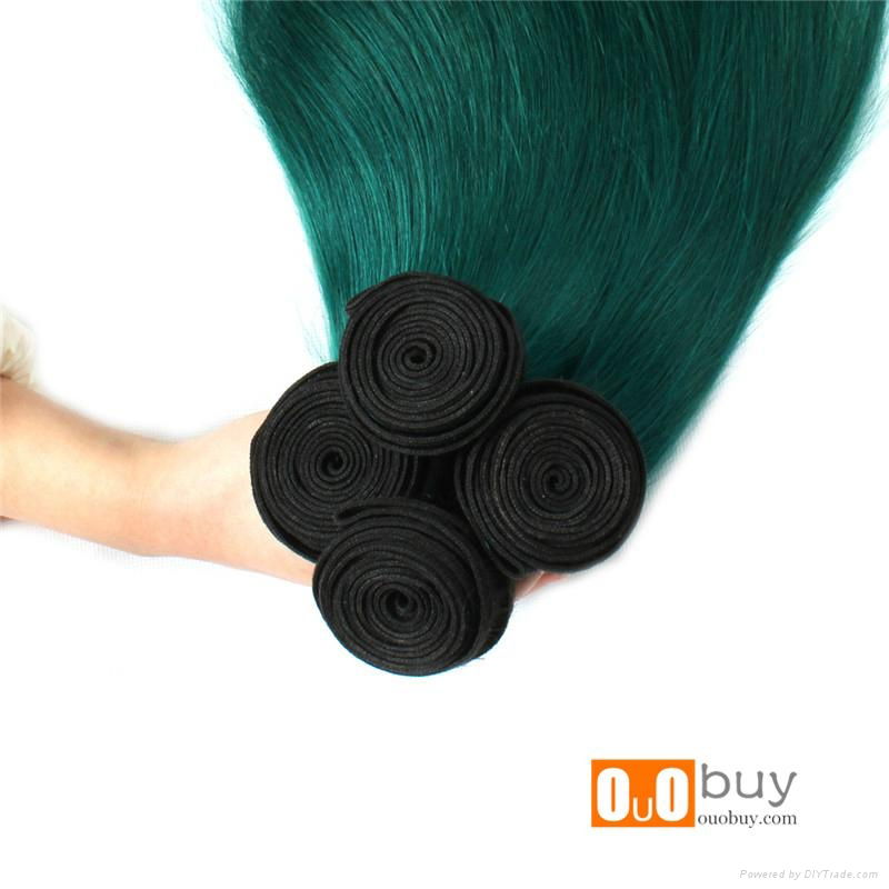 8A Wholesale Price Green Color Virgin Straight Hair Remy Human Hair Peruvian Rem 3