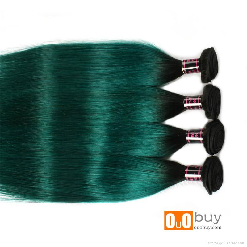 8A Wholesale Price Green Color Virgin Straight Hair Remy Human Hair Peruvian Rem 4