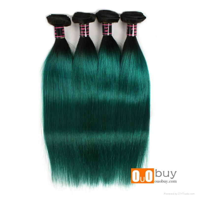 8A Wholesale Price Green Color Virgin Straight Hair Remy Human Hair Peruvian Rem 5