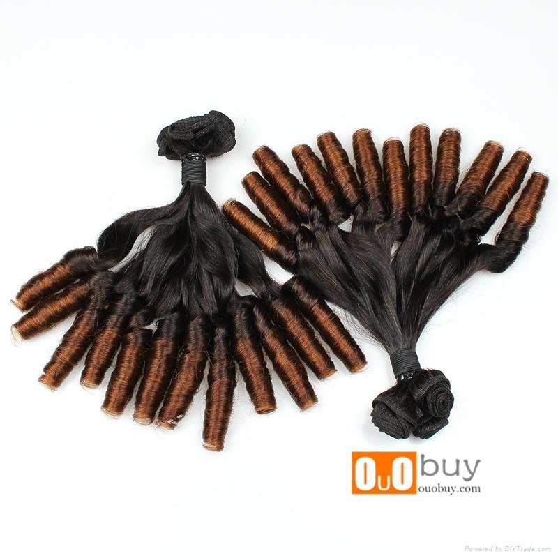 Aunty Funmi Hair Bouncy Curls Ombre Color Brazilian Remy Human Hair Weaving Funm 2