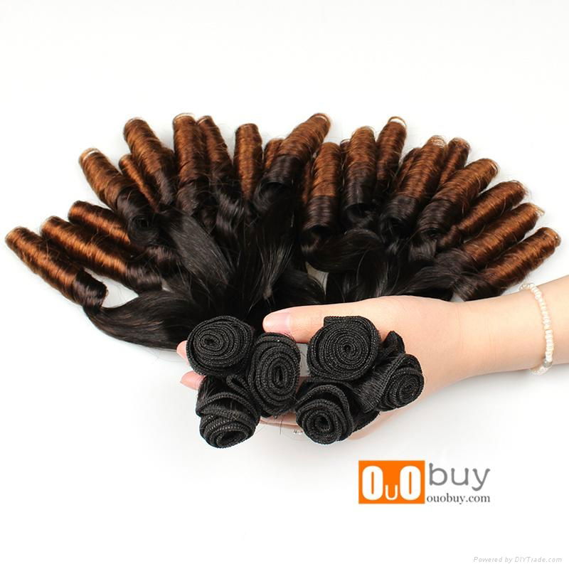 Aunty Funmi Hair Bouncy Curls Ombre Color Brazilian Remy Human Hair Weaving Funm 3