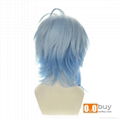 Amnesia Ikki White Mixed Blue Versatile Turned Alice Cosplay Wig 3