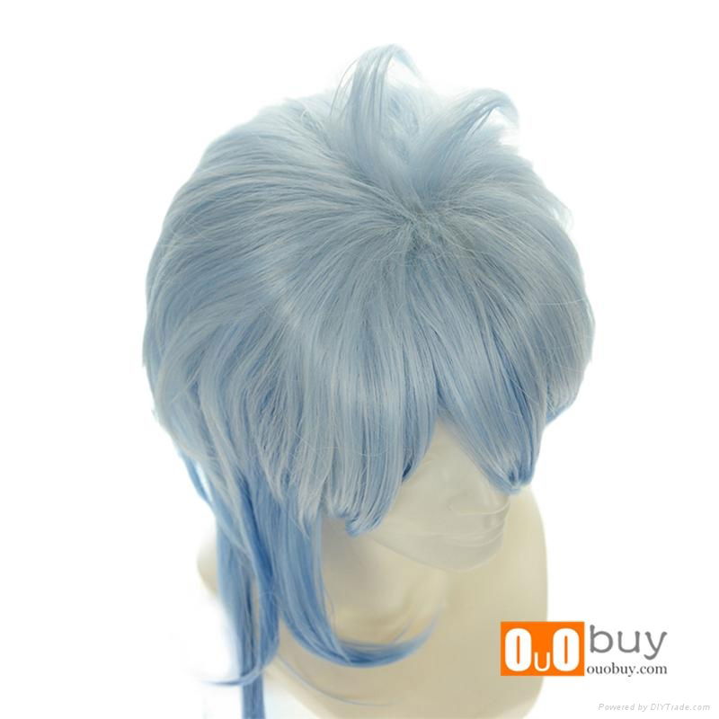 Amnesia Ikki White Mixed Blue Versatile Turned Alice Cosplay Wig 4