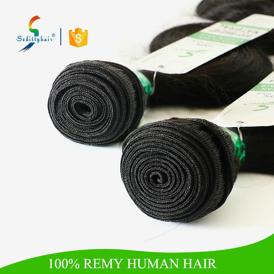 Seditty 8A Natural color 100% human Hair extension, body wave 3 bundle unprocess 2