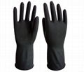 Industrial latex gloves / black and orange color latex gloves