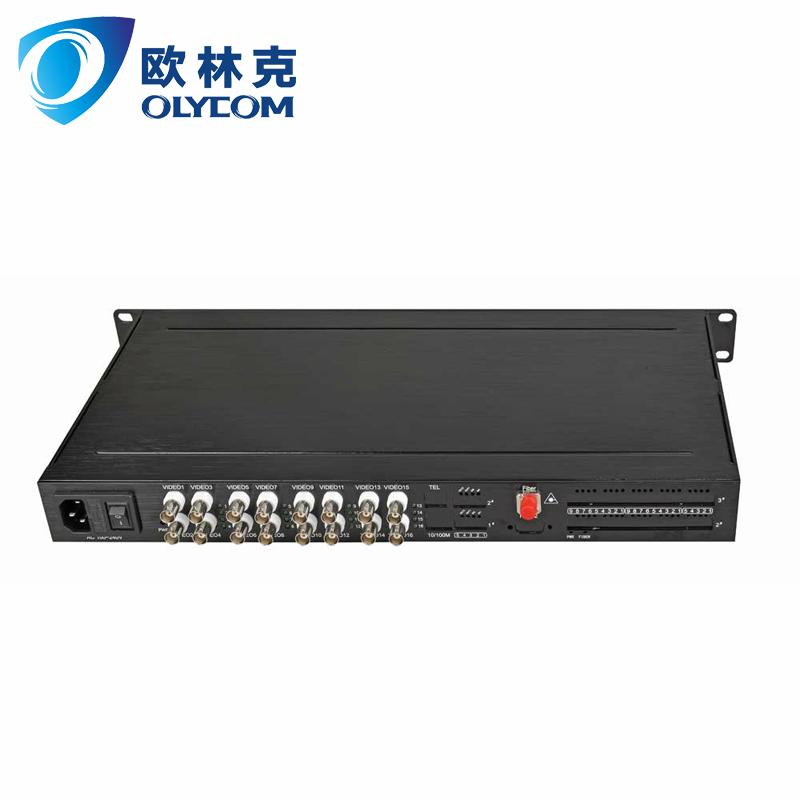 16CH Video + 1CH RS422 Data Optical Video Transmitter OM610U16V1DWT