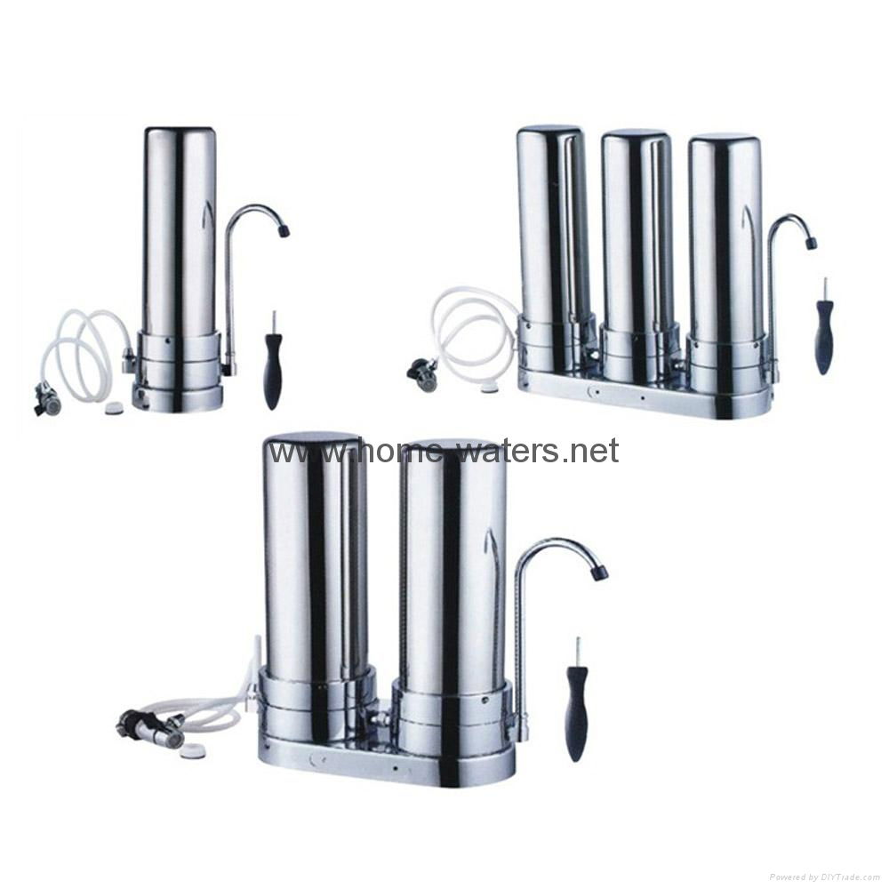 Counter top double stainless steel water purifier s.s water filter purifiers 5