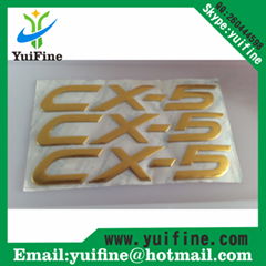 Logo 3D Soft PVC Label Soft Flexible Plastic Silver Gold Sticker adhesive