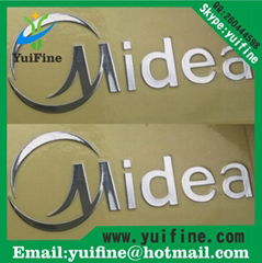 Trademark Logo Electroformed Thin Metal label nameplate Adhesive Nickel Sticker