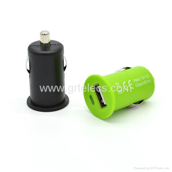 Customized color 5V 1A mini USB car charger for iPhone smartphone 1