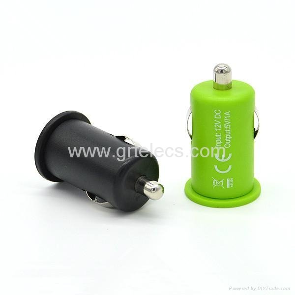 Customized color 5V 1A mini USB car charger for iPhone smartphone 5