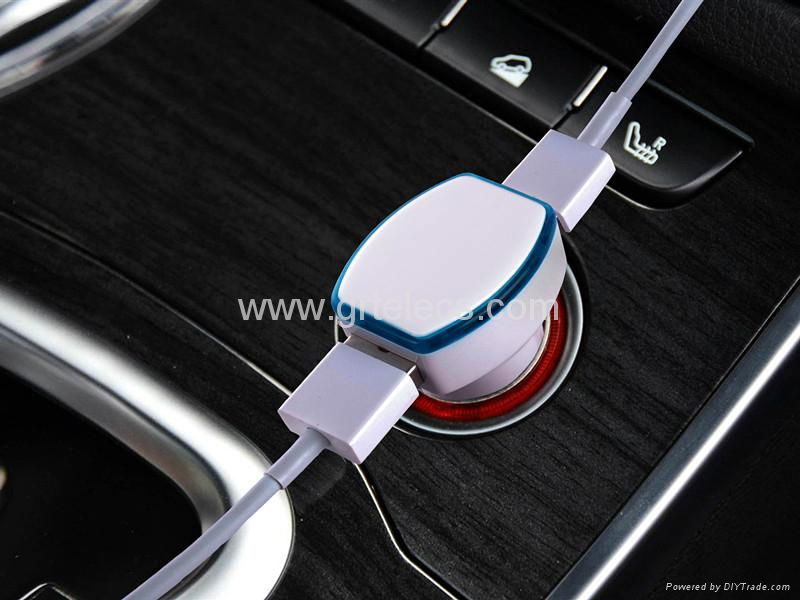 Wholesale universal double 2 USB car charger for smartphones 2