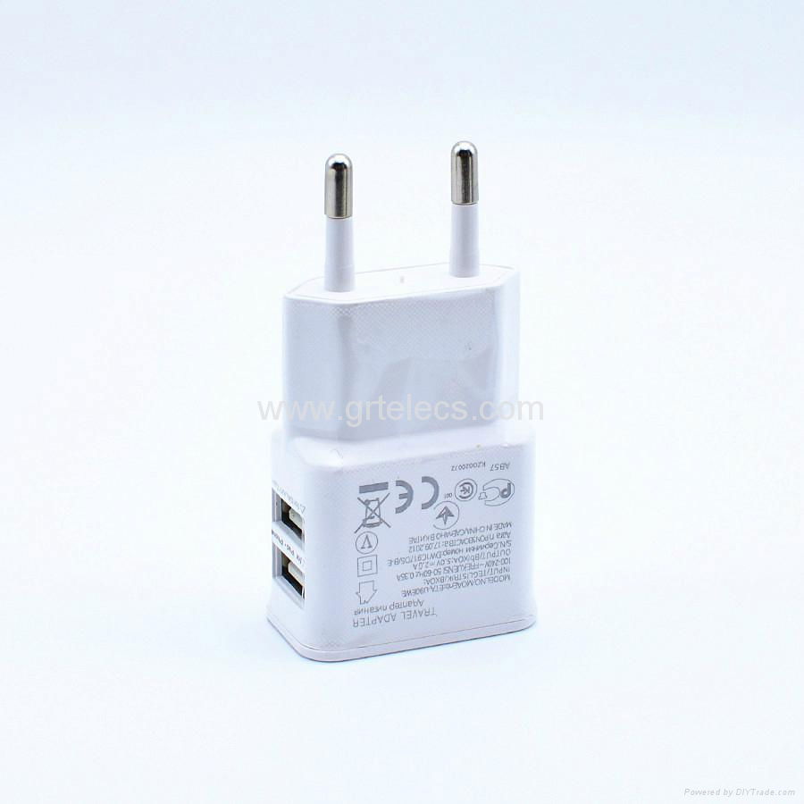 High quality Dual USB home charger EU/US plug for mobile phones 3