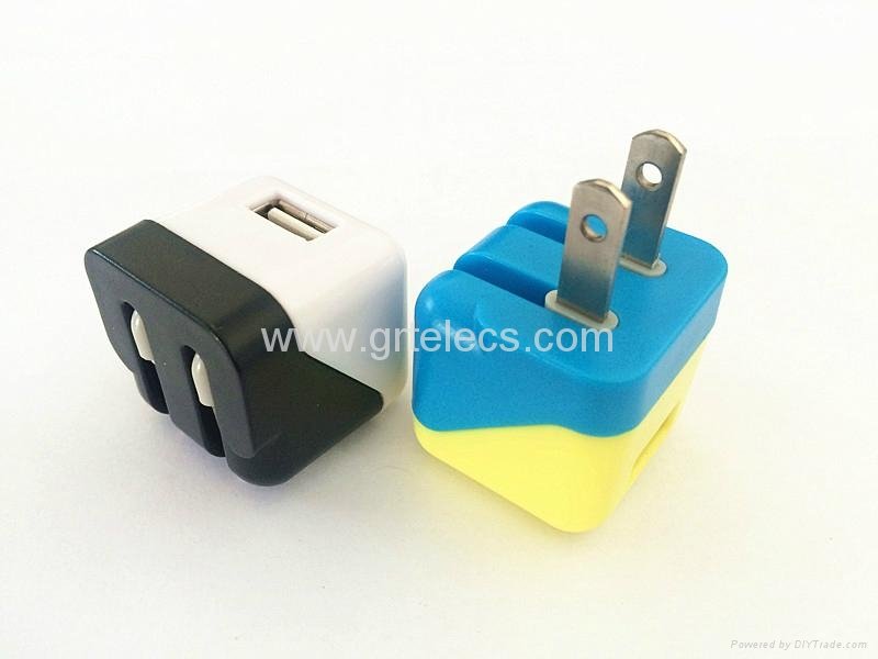 US Floding plug 5V 1A USB travel charger for Samsung Android phones 3