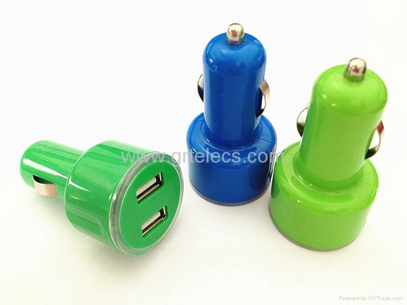 Brand new & high quality universal dual 2 port USB 2.1A car charger adapter 3