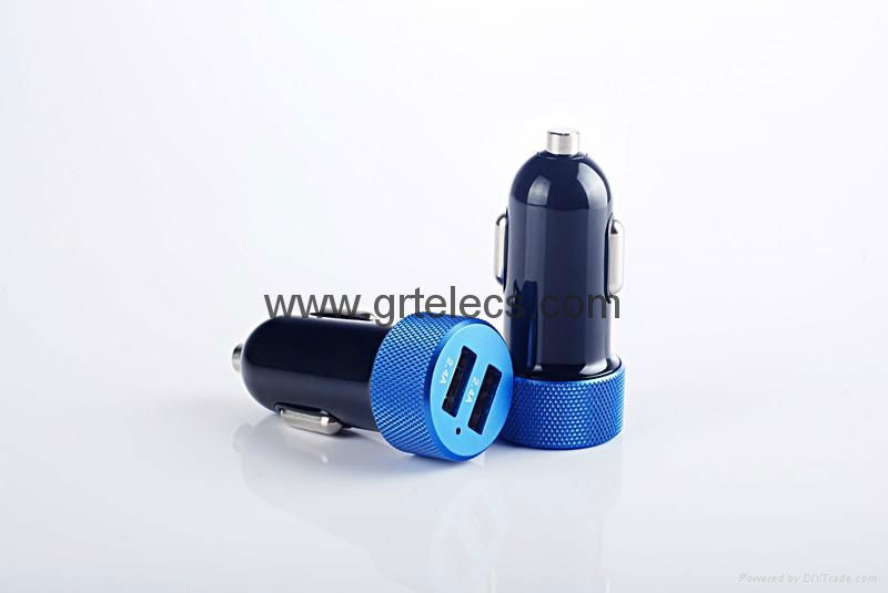 Reversible USB dual 2 USB port car charger 4