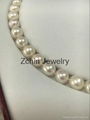 White  circular Freshwater  Pearl necklace 9-10 mm 1