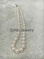 White  circular Freshwater  Pearl necklace 9-10 mm 2