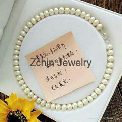 White  circular Freshwater  Pearl necklace