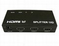 HDMI Splitter 1x2  Support 1080P 3D 2