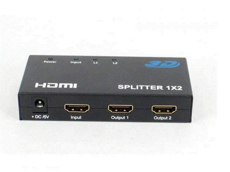 HDMI Splitter 1x2  Support 1080P 3D 5