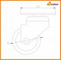 Transparent T Plate Wheel Caster Without Brake 3