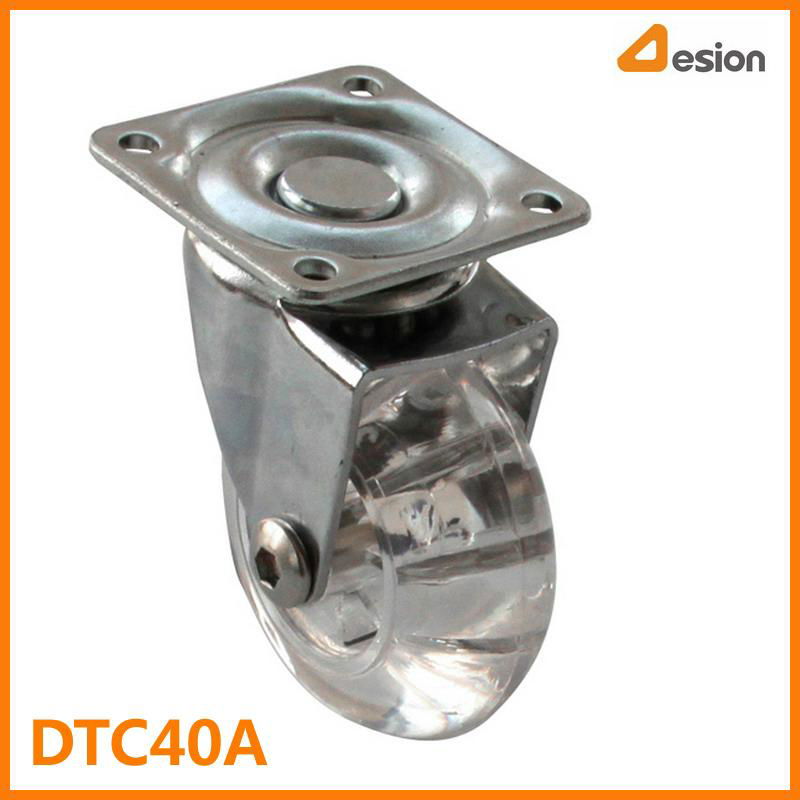 Transparent T Plate Wheel Caster Without Brake 1