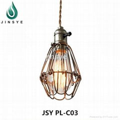 High quality cheap coloured copper cage pendant light