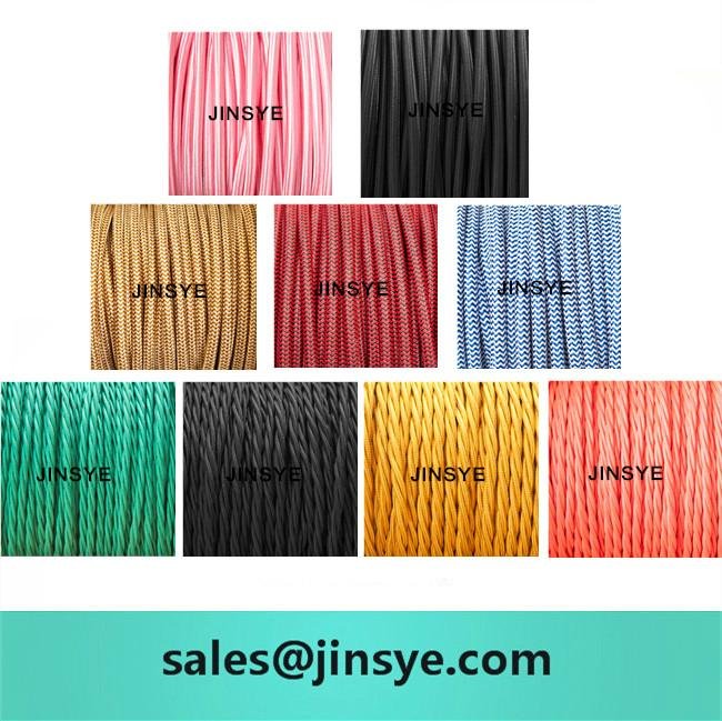 Fabric Round braided Flat Electrical Wire Cable Cord 