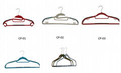 Non-slip plastic hangers