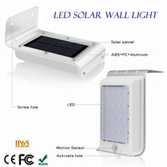 Amazon Best Seller High Quality 1W 16LED Outdoor Wall Mounted Solar Street Light