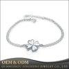 Fashion Jewelry OEM Service 18K Platinum 925 Sterling Silver Clover Bracelet
