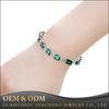 Fashion Jewelry OEM Service Green Emerald Stone 925 Sterling Silver Bracelet 2