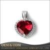 Fashion Jewelry 925 Silver Diamonds Zircon Crystal Heart Shape Pendant Necklace 
