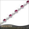 Wholesale Fashion Jewelry Lab Ruby Stone 925 Sterling Silver Jewelry set 4