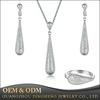 Best Quality 925 Sterling Silver Pendant Necklace Earrings Ring jewelry set