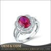 Latest design Flower Shape 925 Sterling Wholesale Lab Ruby Stone silver Ring 1