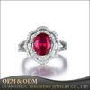 Latest design Flower Shape 925 Sterling Wholesale Lab Ruby Stone silver Ring 2