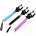 promotional cheap colorful custom wired monopod selfie stick 