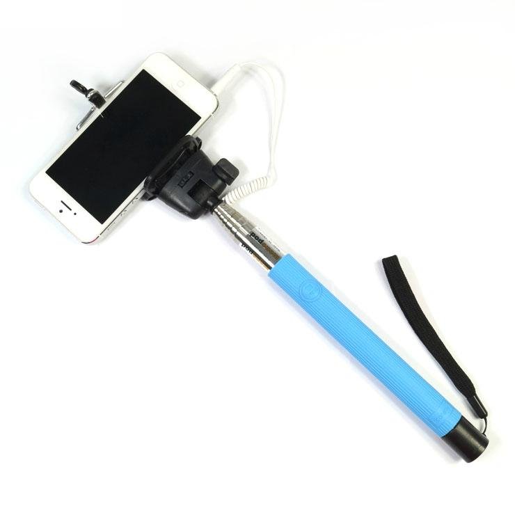 promotional cheap colorful custom wired monopod selfie stick  3
